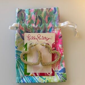 Lilly Pulitzer Gold Heart Earrings